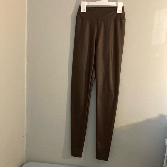 aerie Pants - Aerie High-Rise Brown pleather Leggings